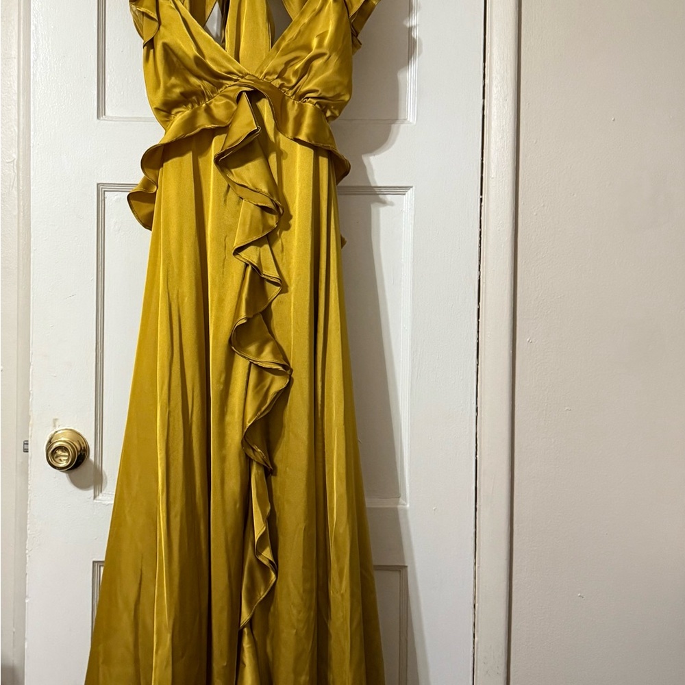 Velvet Gold Maxi Dress